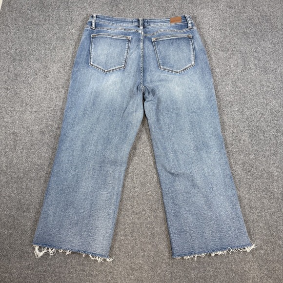 Judy Blue Jeans Womens 32 (Fits 32x24) Wide Leg Crop Stretch Medium Wash - Picture 12 of 15